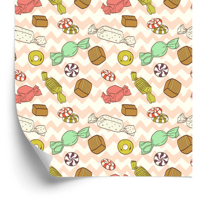 Wallpaper Candies On The Zigzag Background