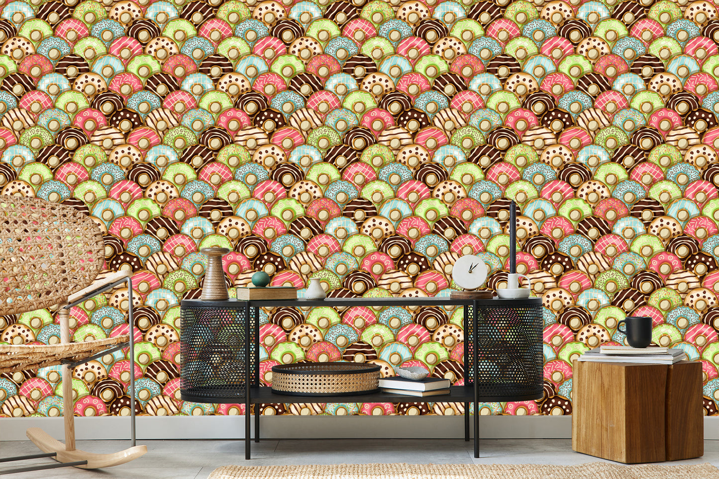 Wallpaper Colorful Donuts With Icing