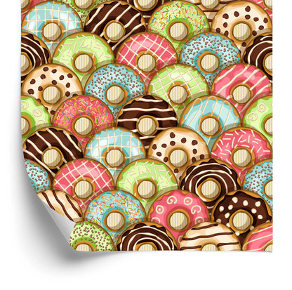 Wallpaper Colorful Donuts With Icing