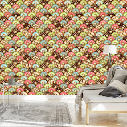 Wallpaper Colorful Donuts With Icing