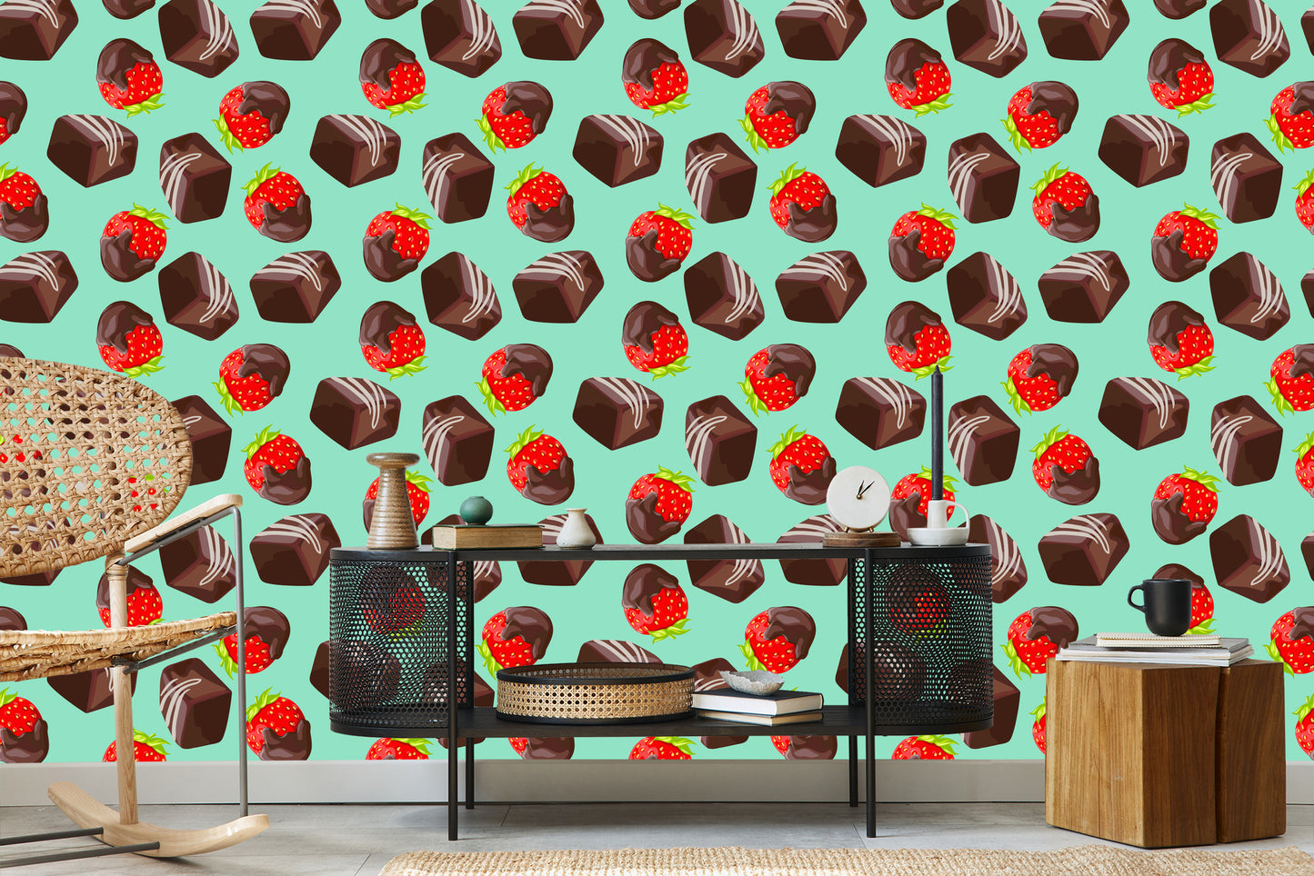 Wallpaper Strawberries In Chocolate