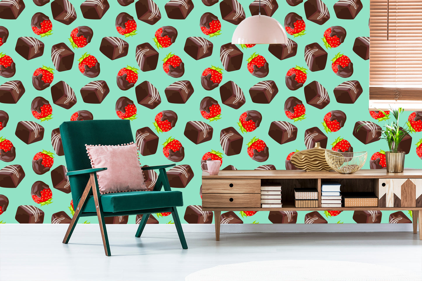 Wallpaper Strawberries In Chocolate
