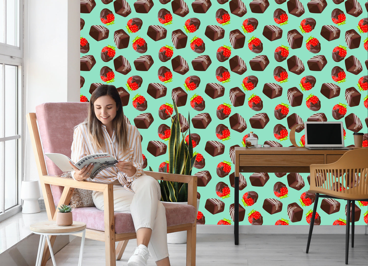 Wallpaper Strawberries In Chocolate