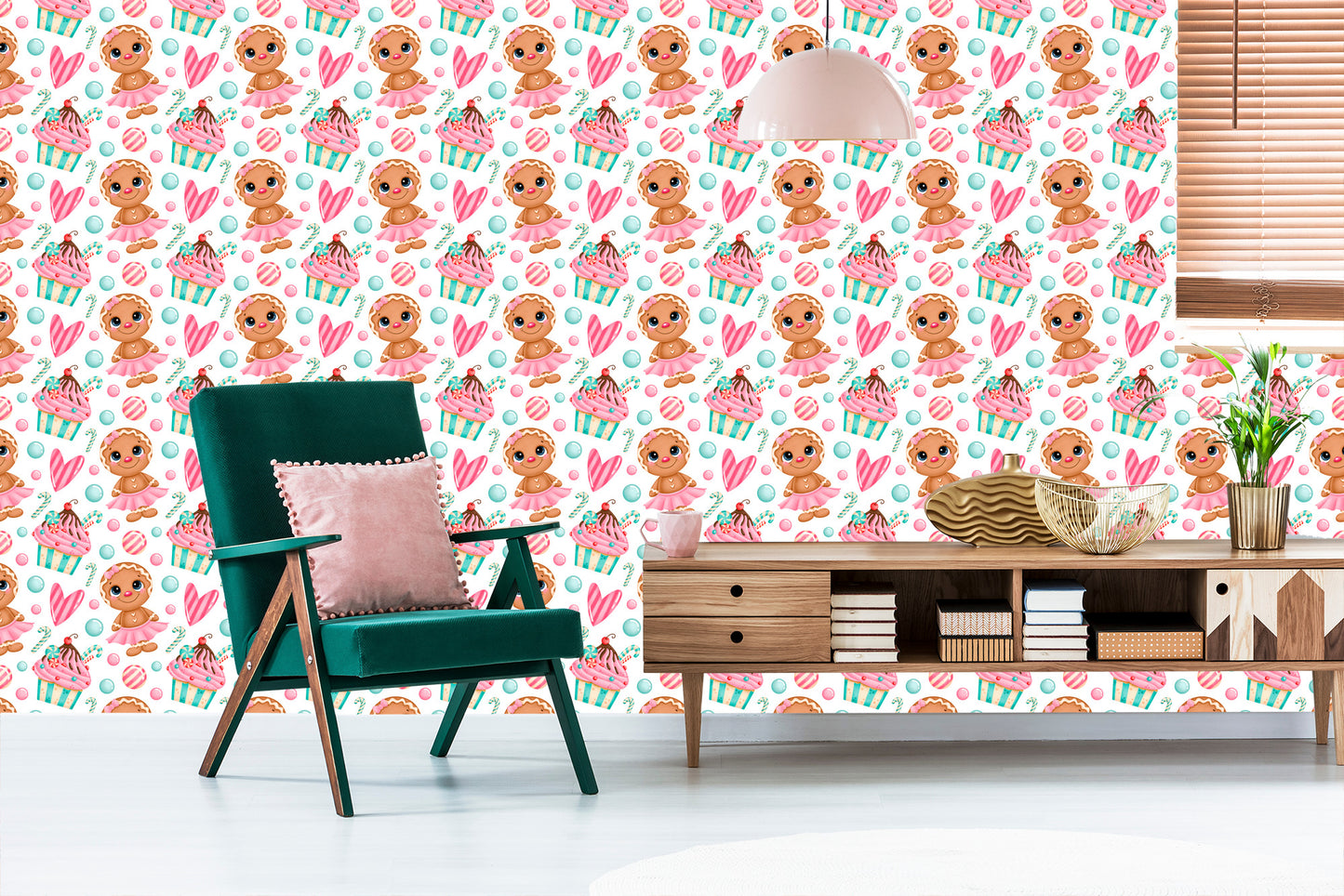 Wallpaper Gingerbread Men With Hearts