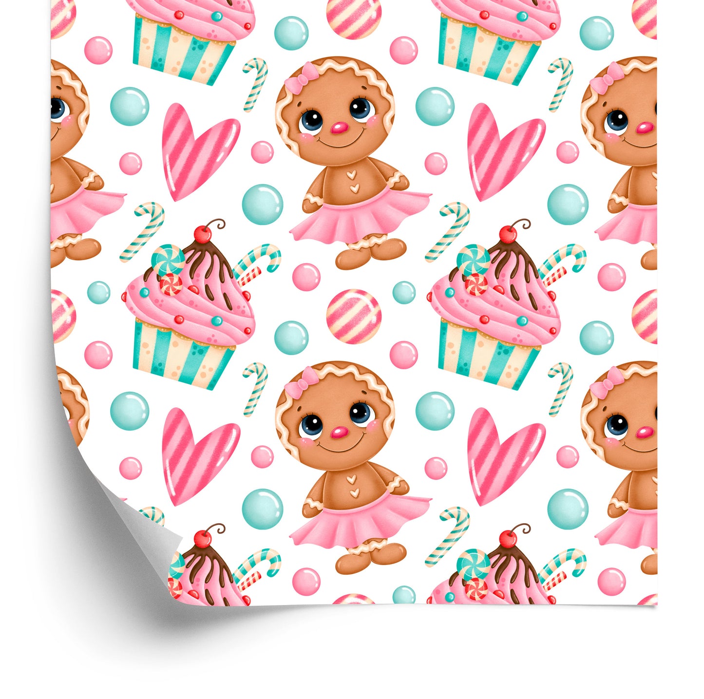 Wallpaper Gingerbread Men With Hearts