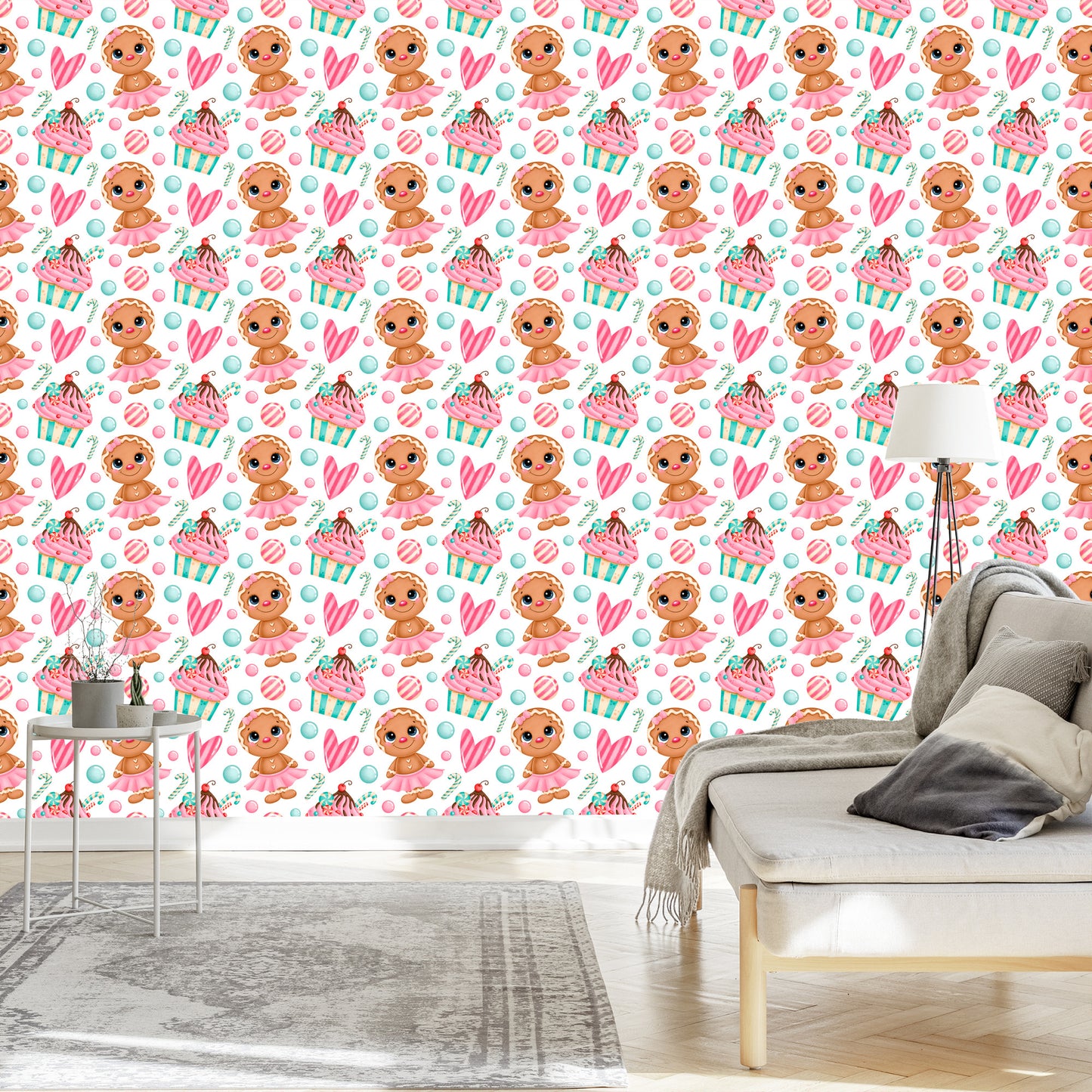 Wallpaper Gingerbread Men With Hearts