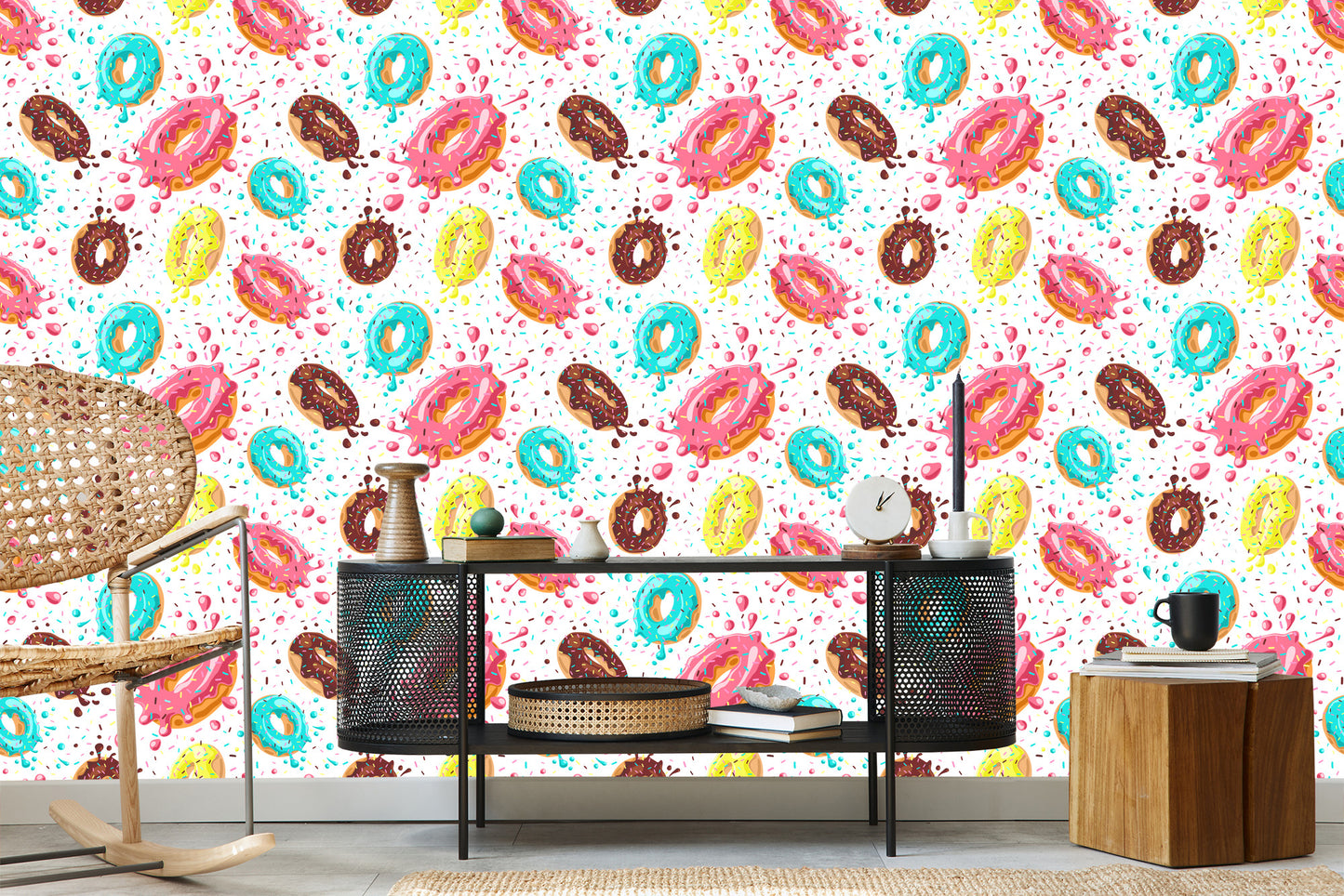 Wallpaper Colorful Donuts With Icing