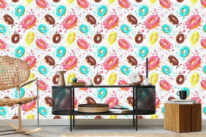 Wallpaper Colorful Donuts With Icing