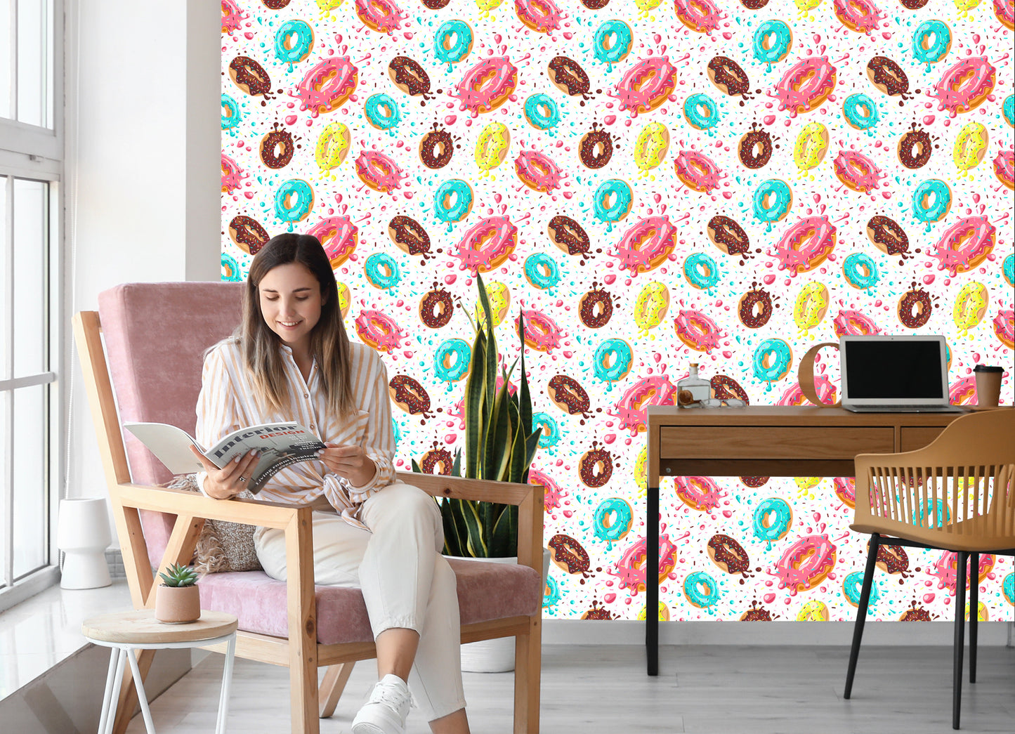 Wallpaper Colorful Donuts With Icing
