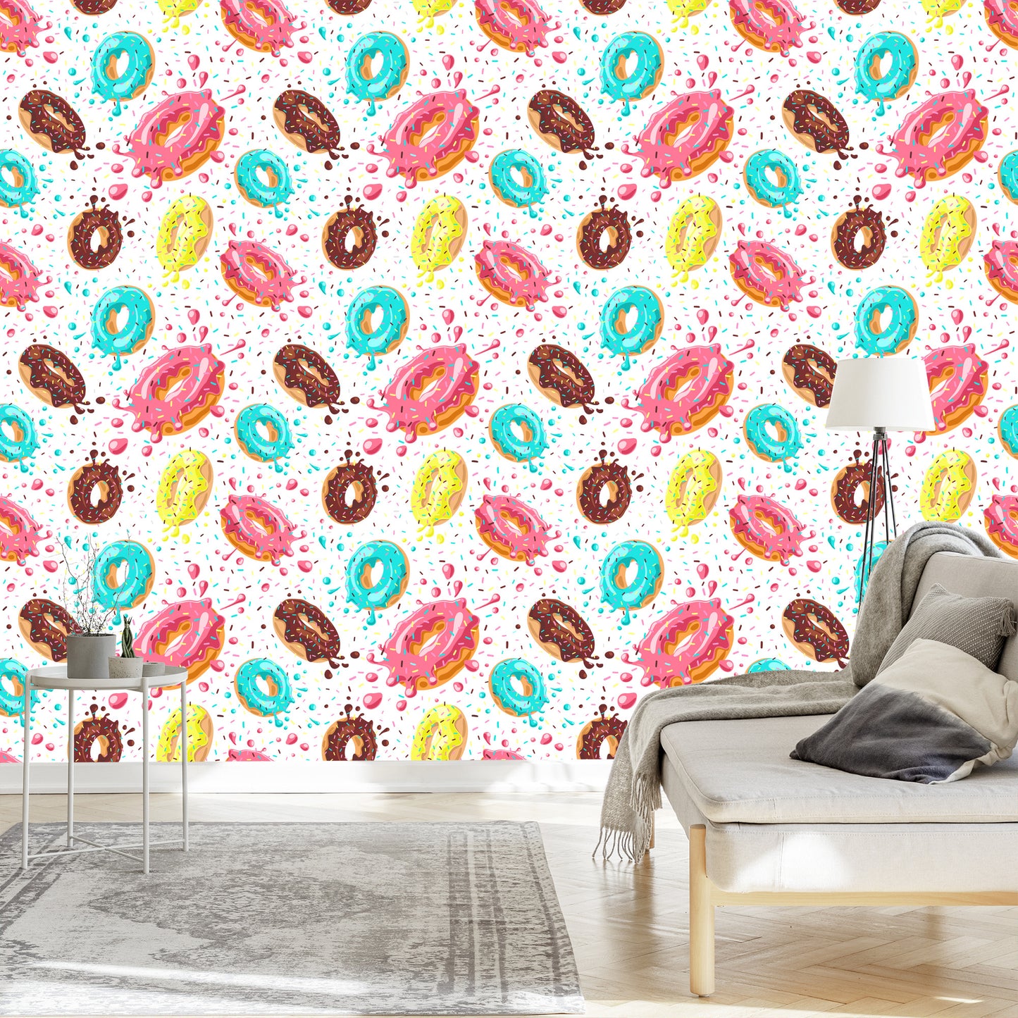 Wallpaper Colorful Donuts With Icing