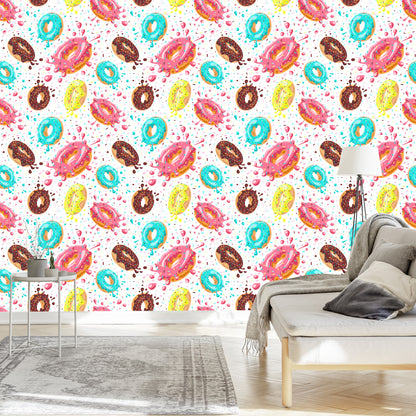 Wallpaper Colorful Donuts With Icing