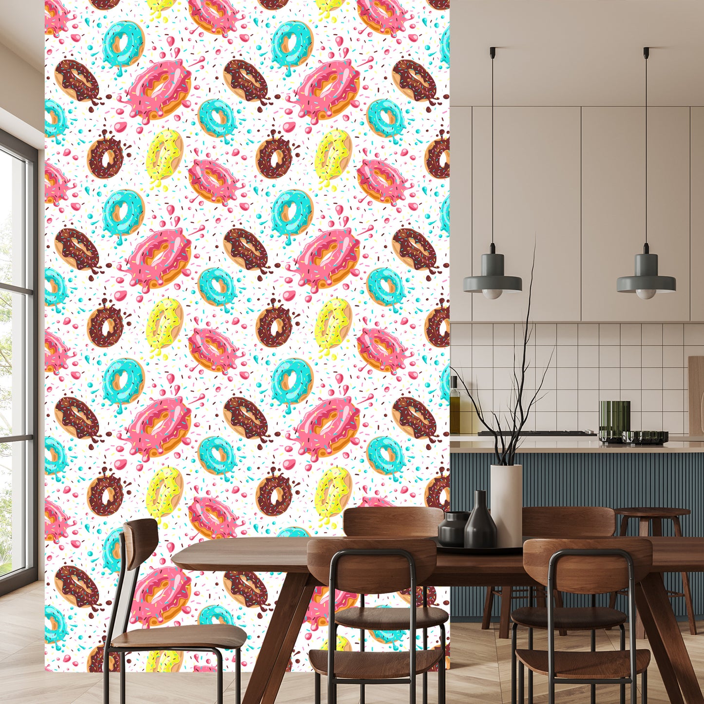 Wallpaper Colorful Donuts With Icing