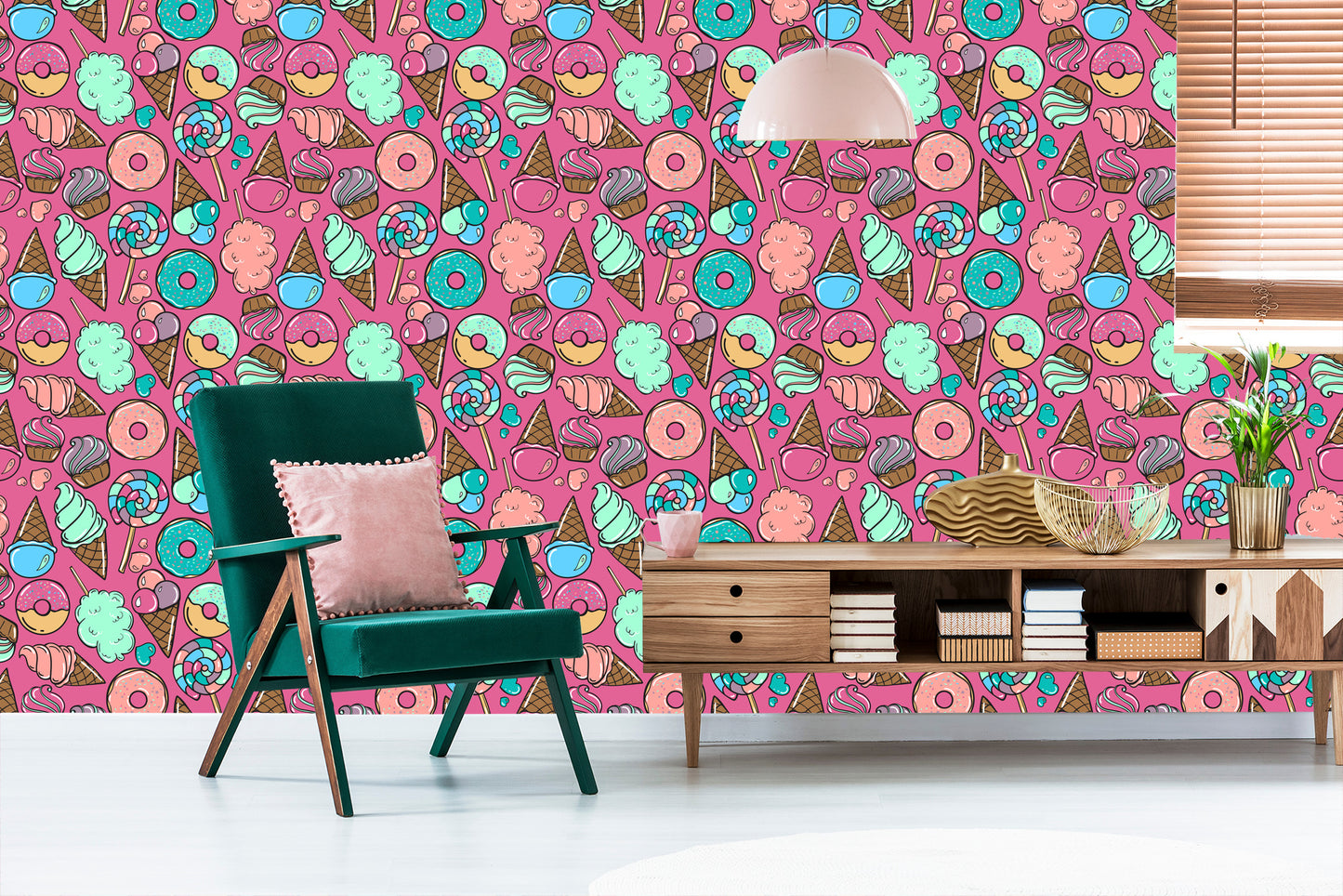 Wallpaper Cotton Candy With Ice Cream