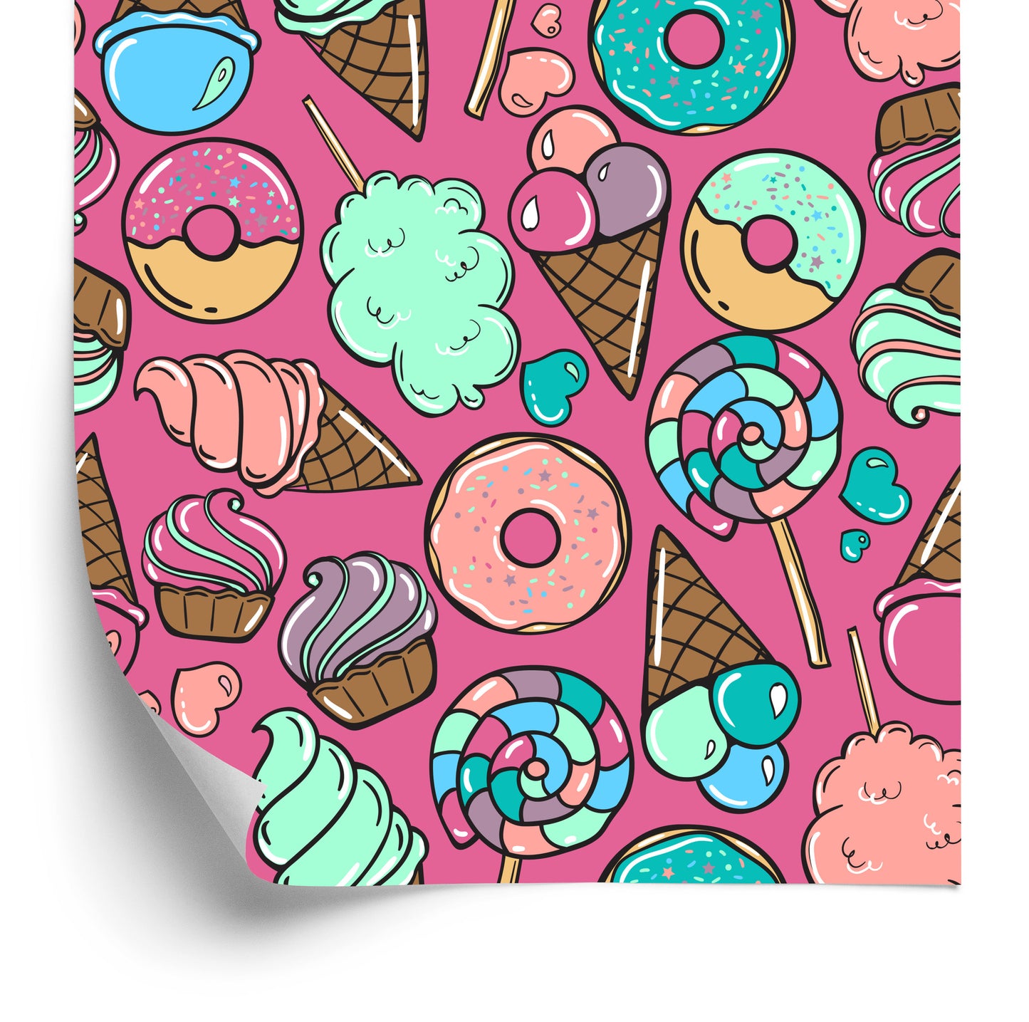 Wallpaper Cotton Candy With Ice Cream