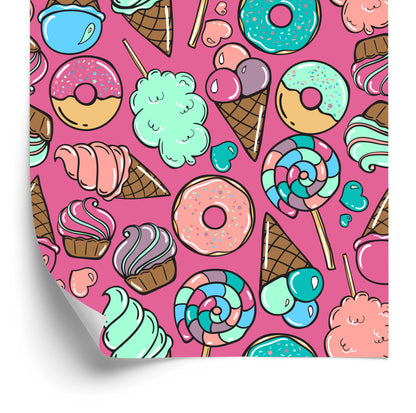 Wallpaper Cotton Candy With Ice Cream