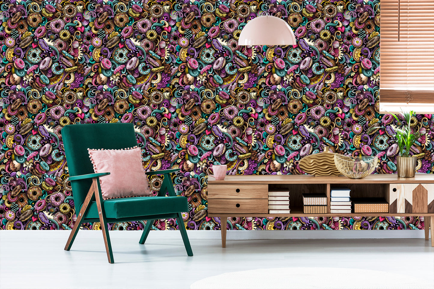 Wallpaper Graffiti Style Donuts
