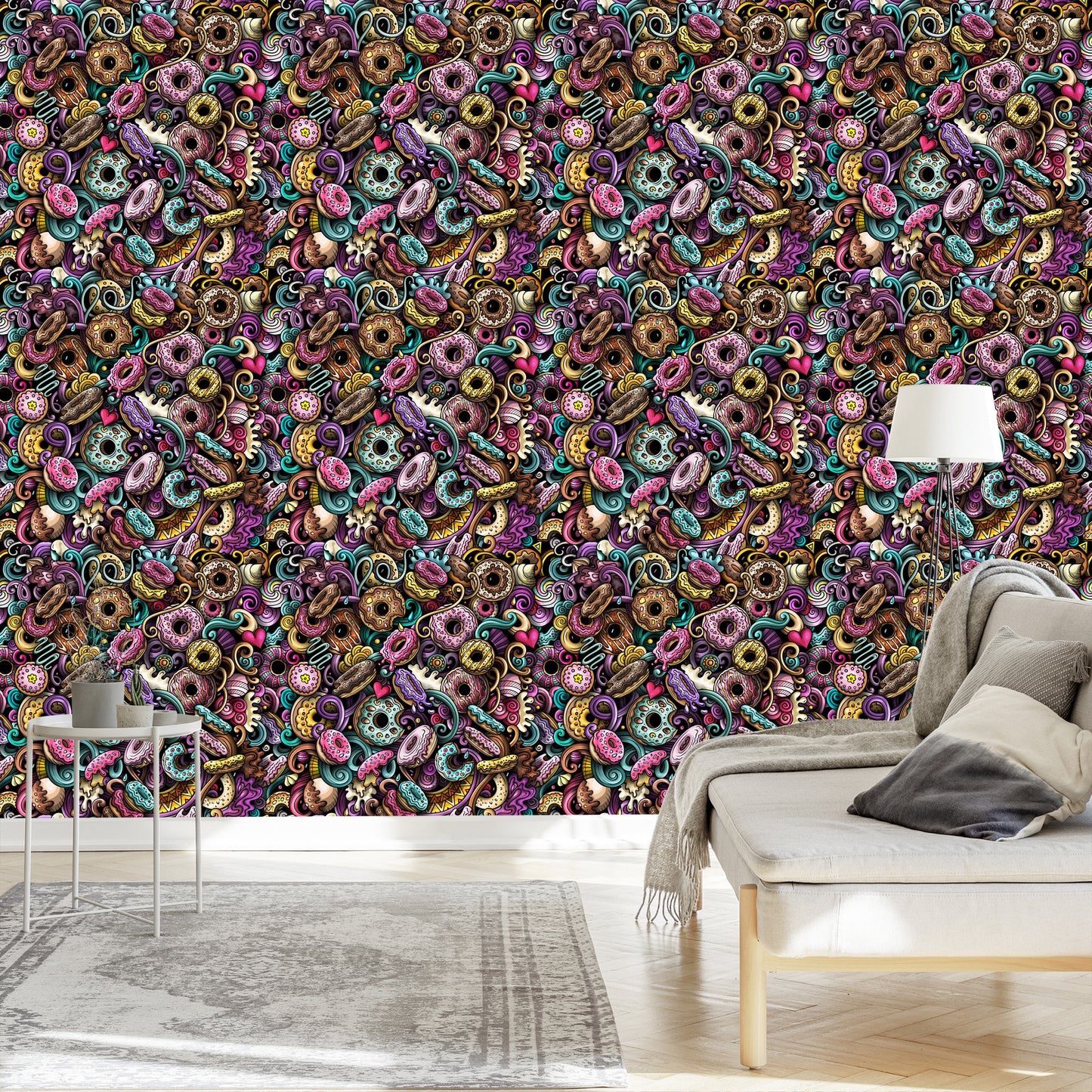 Wallpaper Graffiti Style Donuts