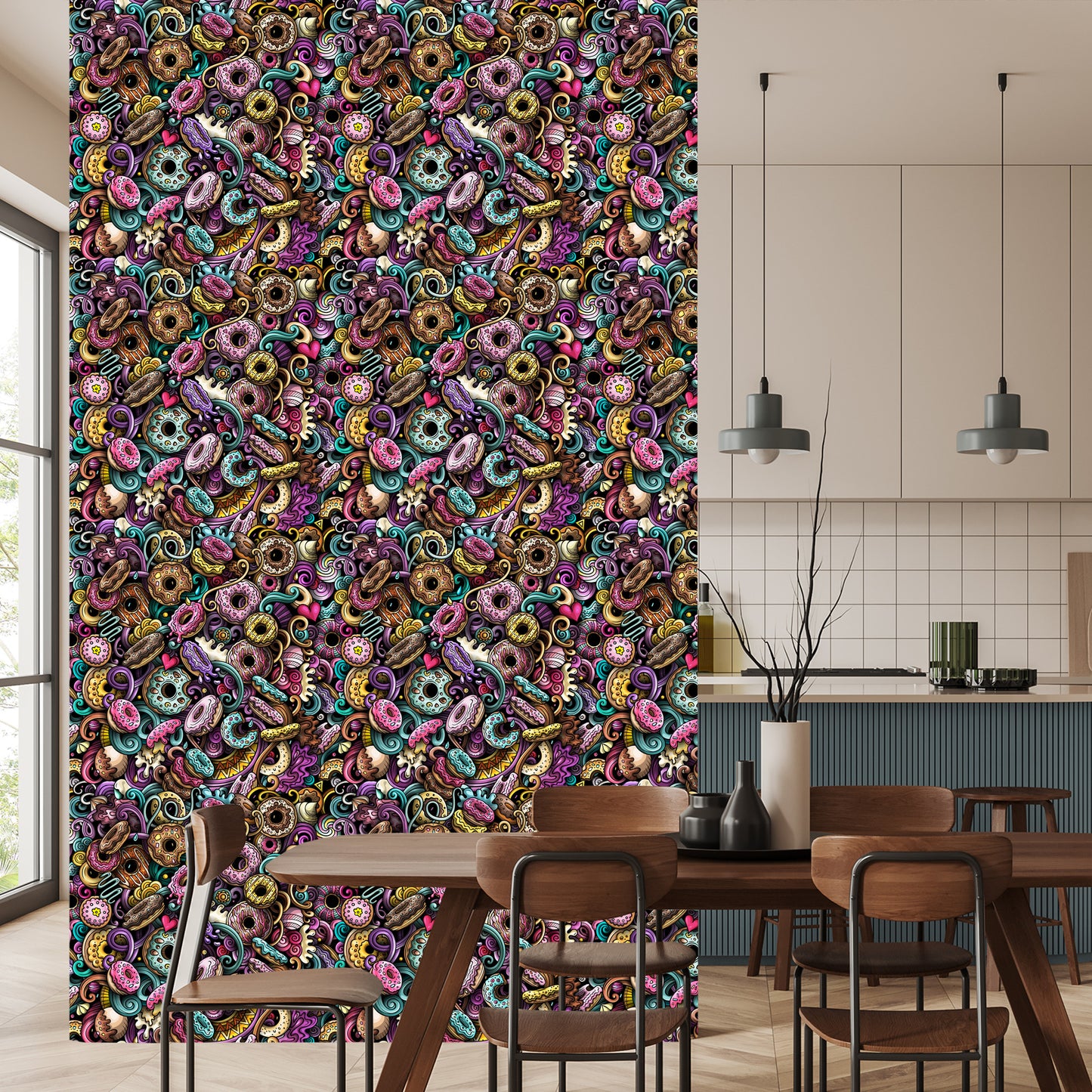 Wallpaper Graffiti Style Donuts