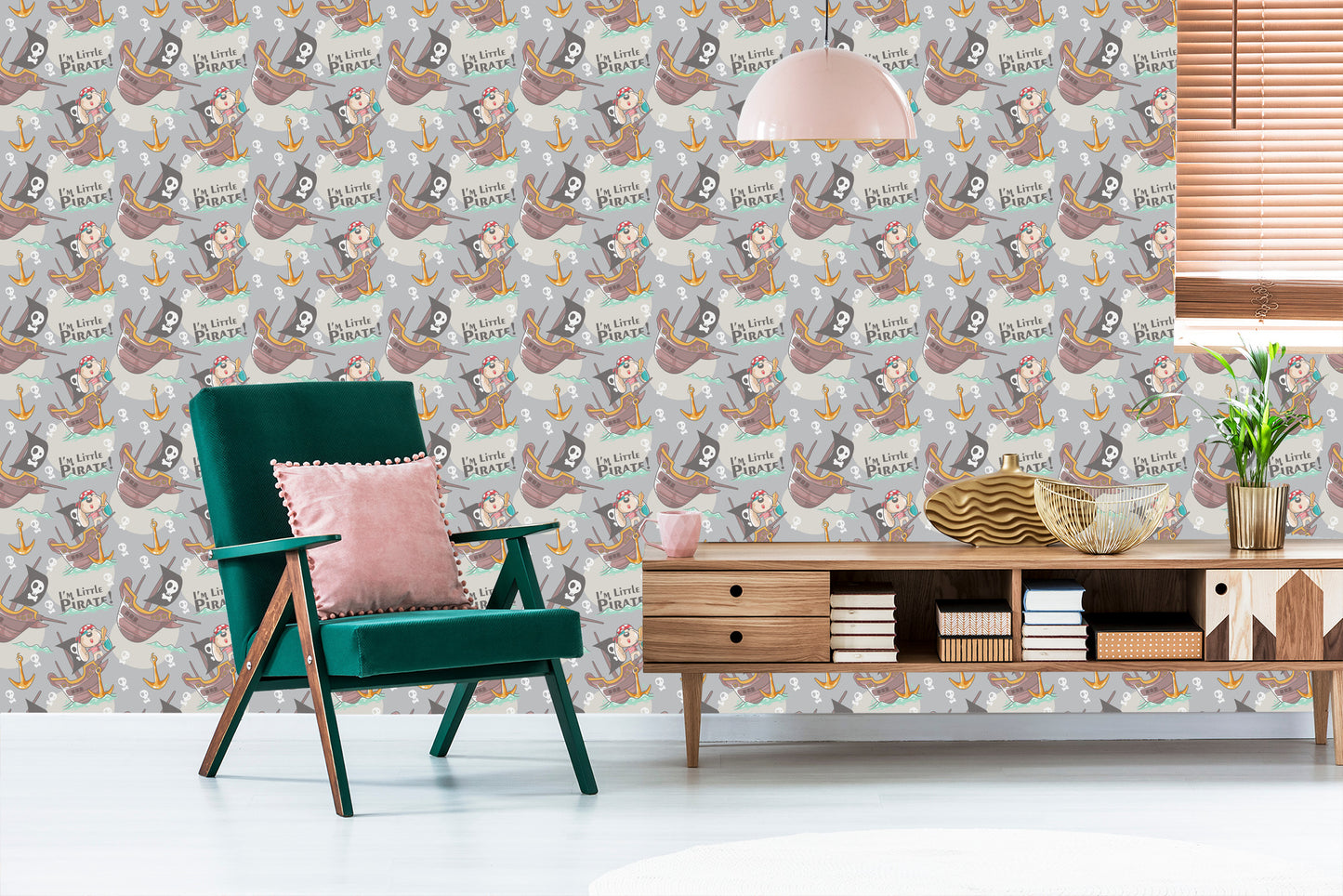 Wallpaper Pirate Ships Dogs For Children's Room