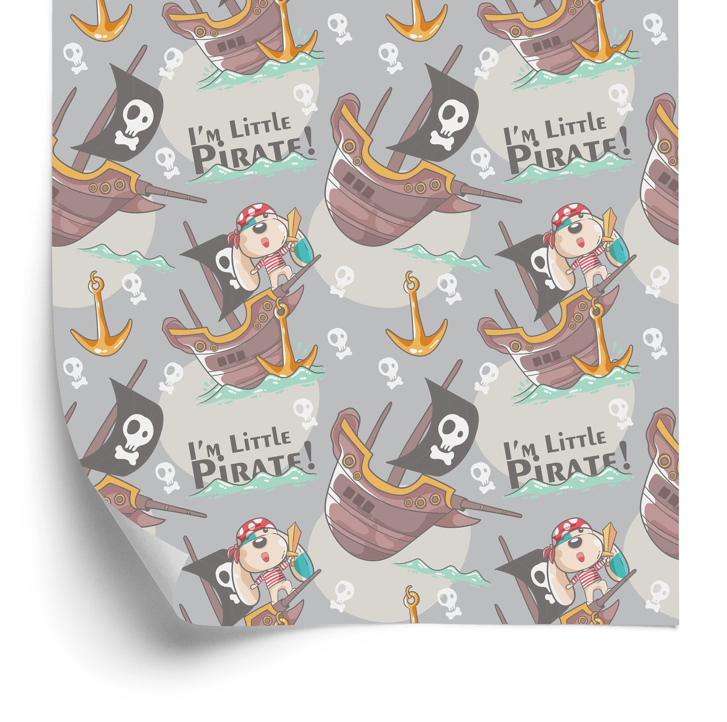 Wallpaper Pirate Ships Dogs For Children's Room