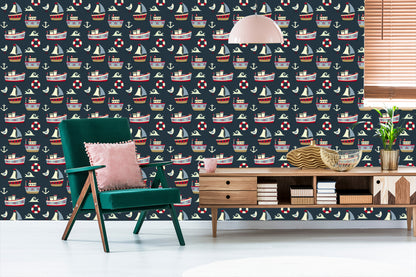 Wallpaper Colorful Ships And Anchors