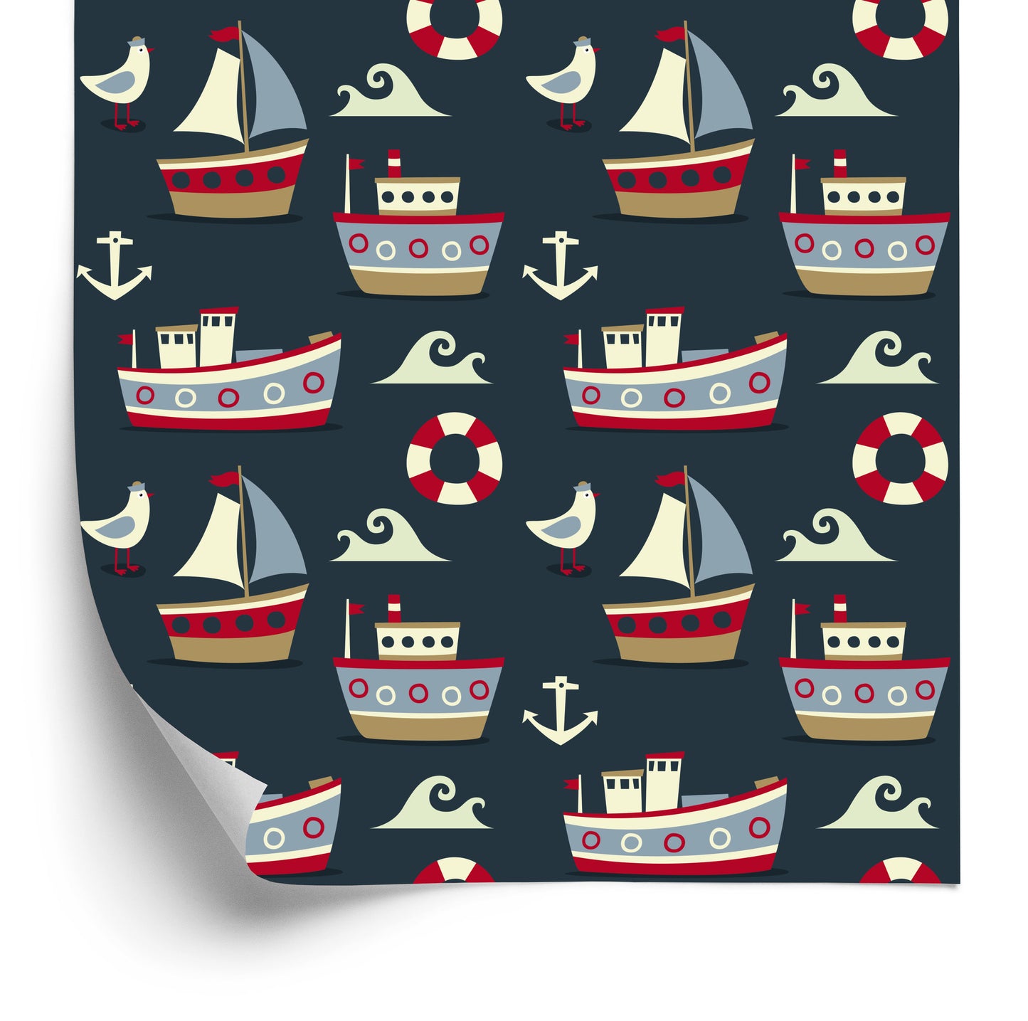 Wallpaper Colorful Ships And Anchors