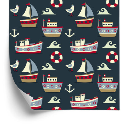 Wallpaper Colorful Ships And Anchors