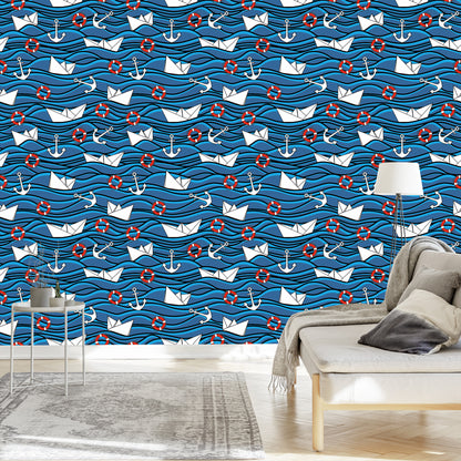 Wallpaper Paper Boats In The Sea