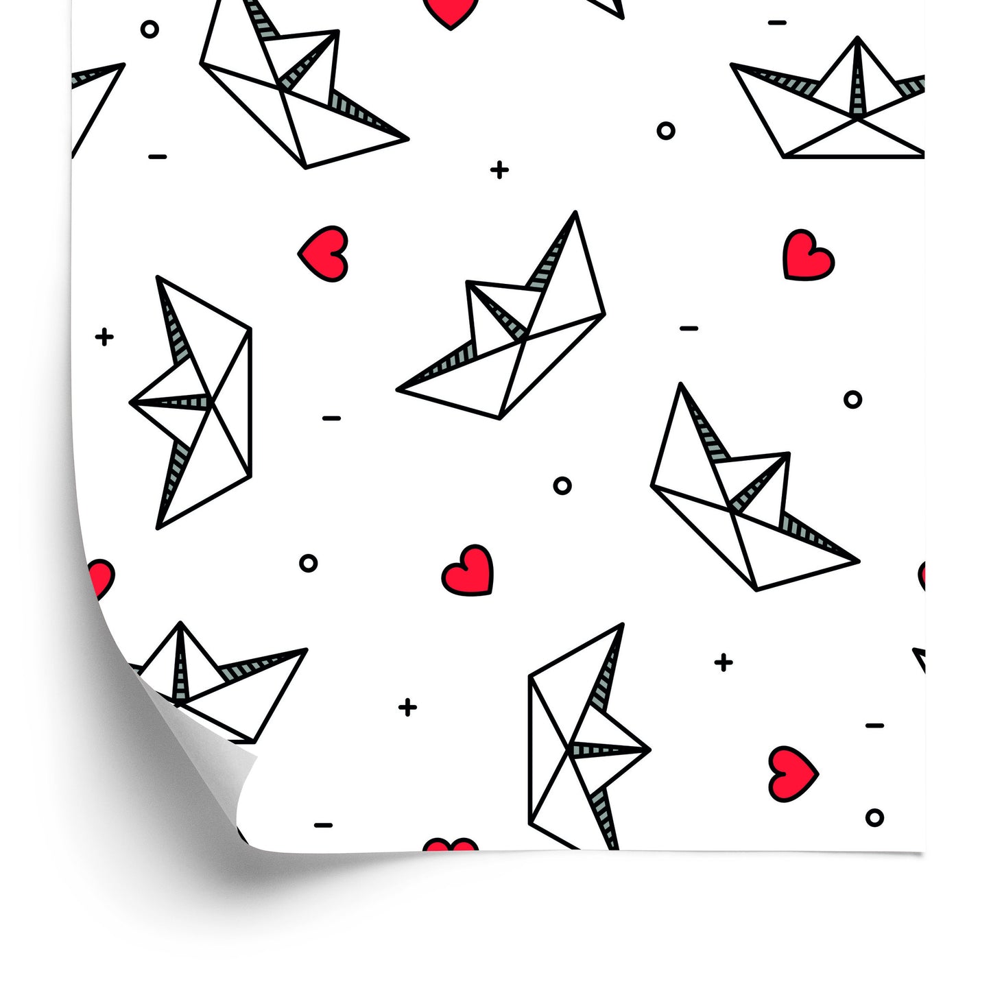 Wallpaper Paper Boats With Hearts