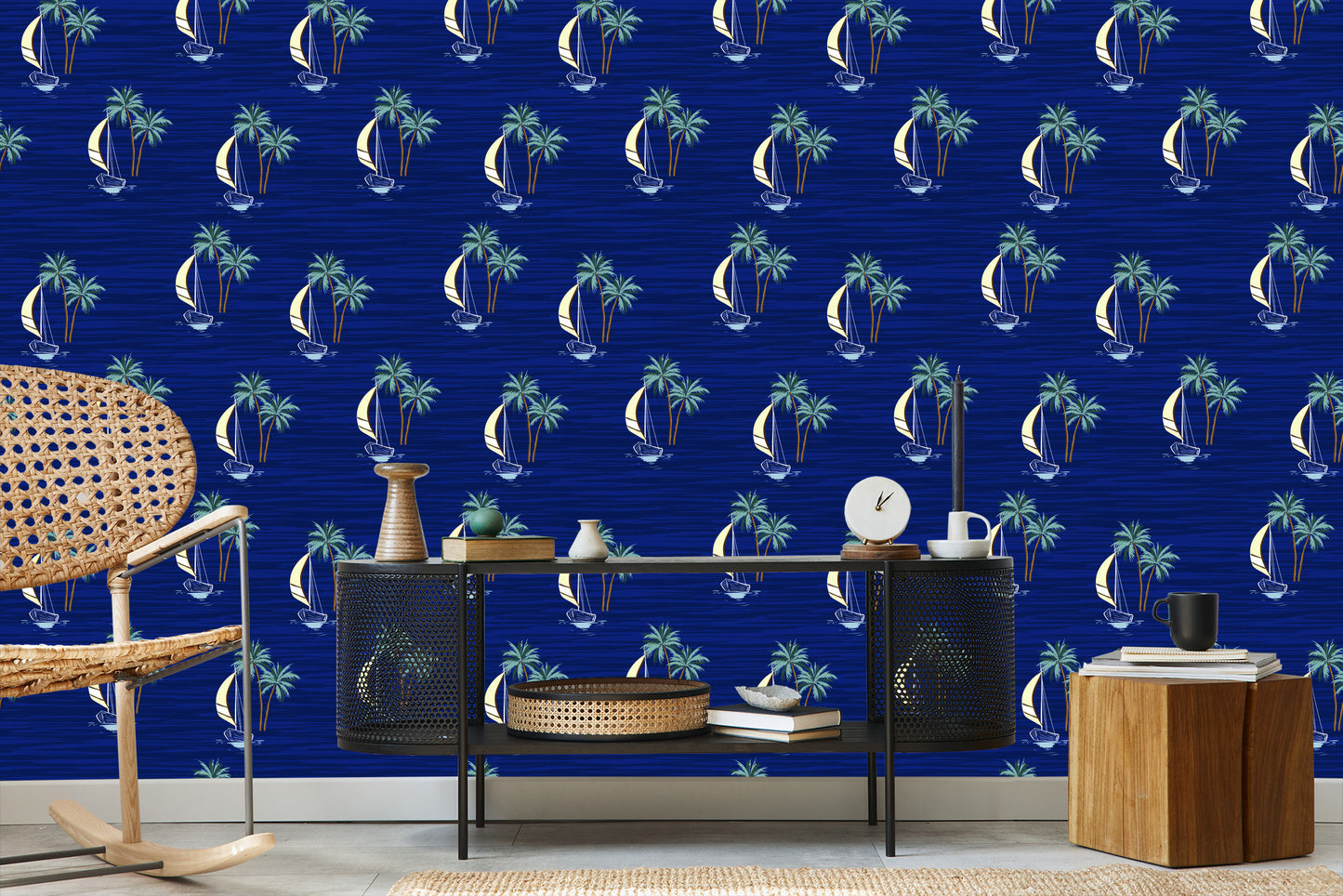 Wallpaper Sailboats With Palms