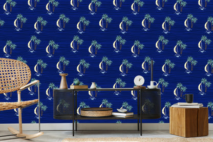 Wallpaper Sailboats With Palms