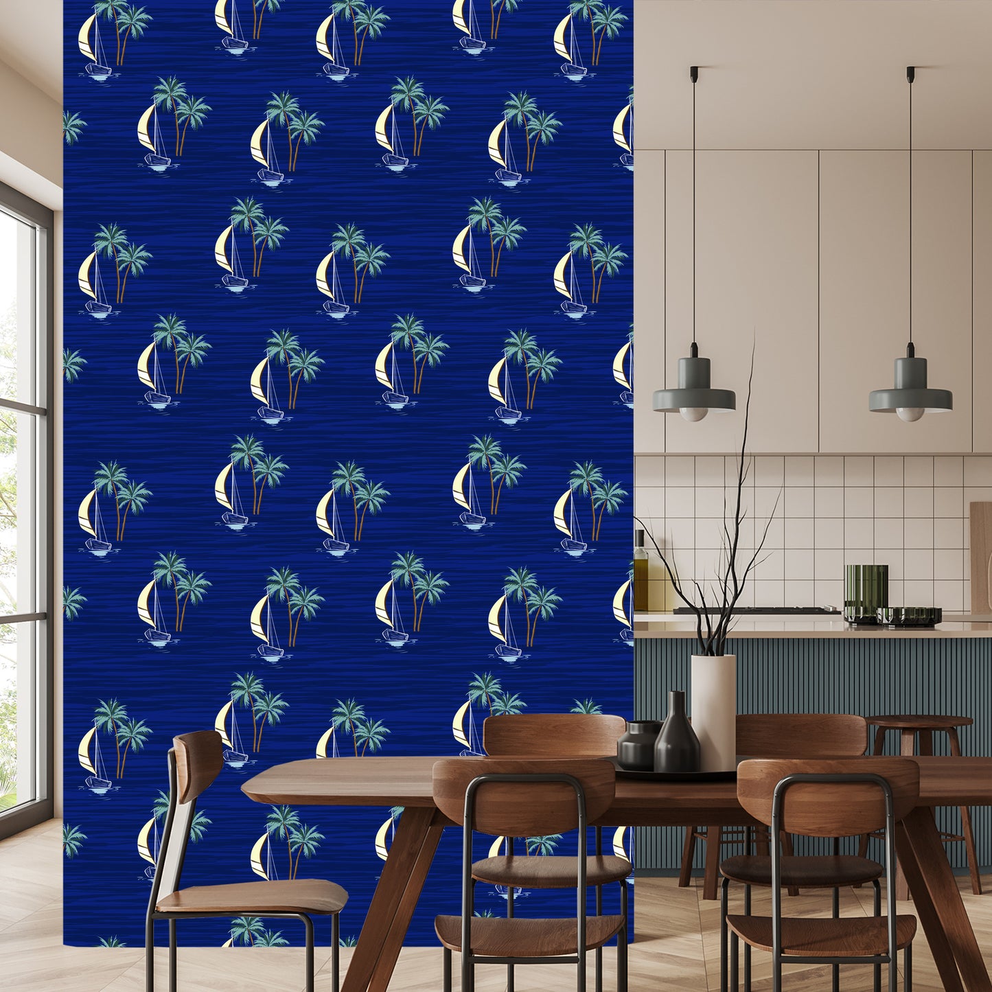 Wallpaper Sailboats With Palms