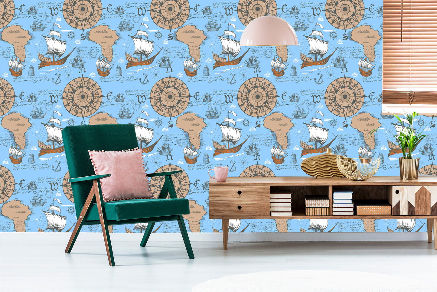 Wallpaper Sailing Ships On The Background Of The Old Map