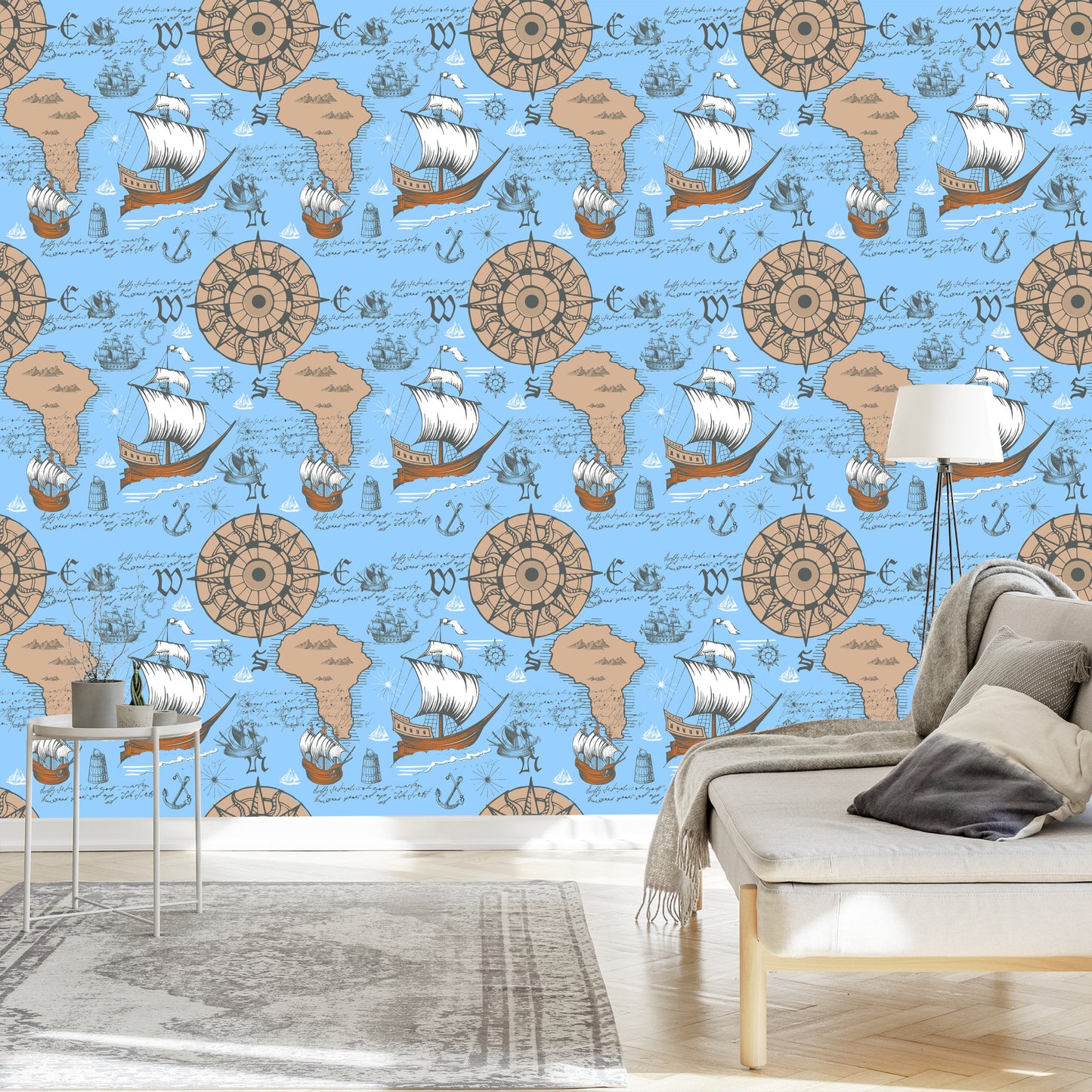 Wallpaper Sailing Ships On The Background Of The Old Map