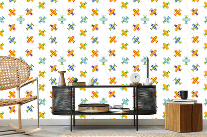 Wallpaper Airplanes In Colorful Sky Children's Room