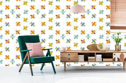 Wallpaper Airplanes In Colorful Sky Children's Room