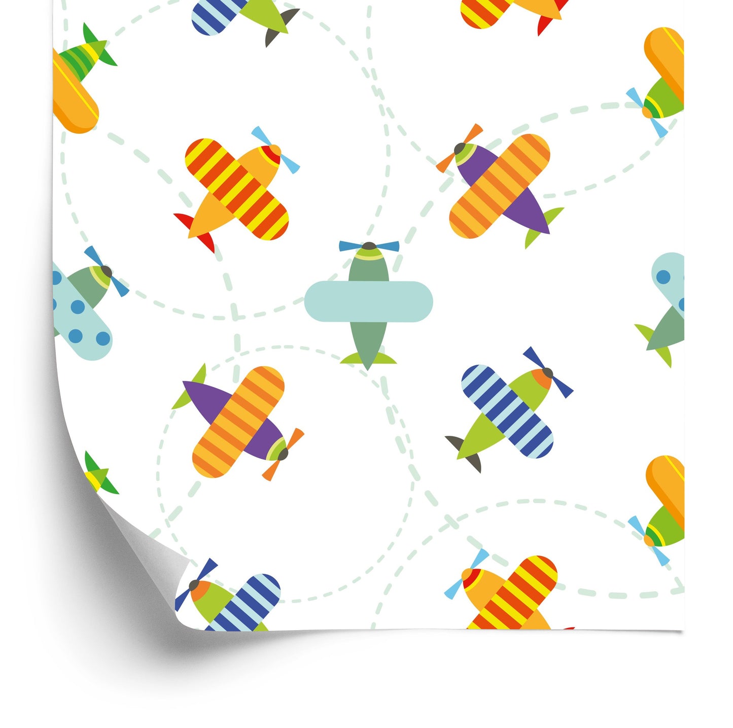 Wallpaper Airplanes In Colorful Sky Children's Room