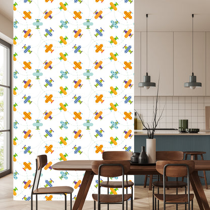 Wallpaper Airplanes In Colorful Sky Children's Room
