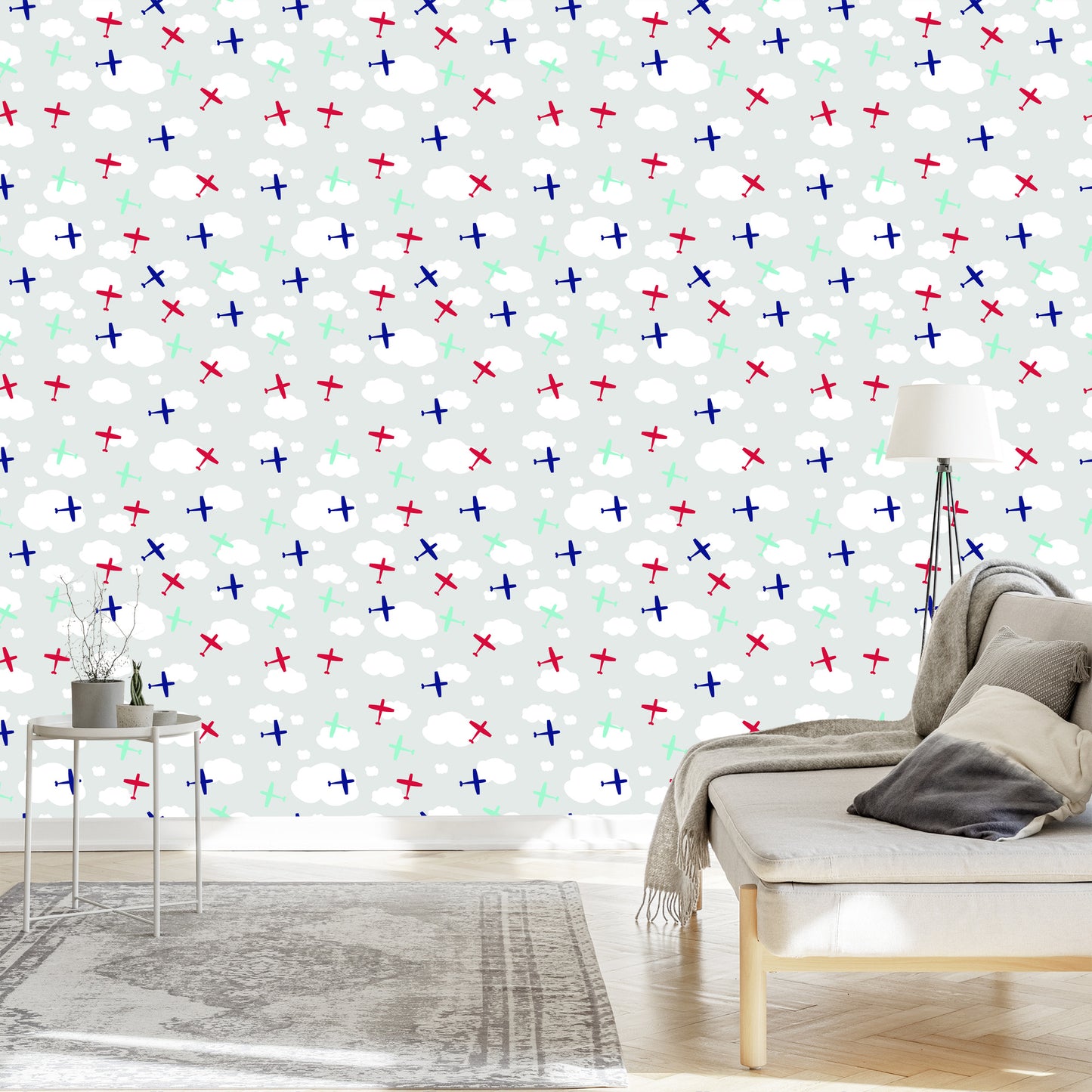 Wallpaper Colorful Airplanes Among Clouds