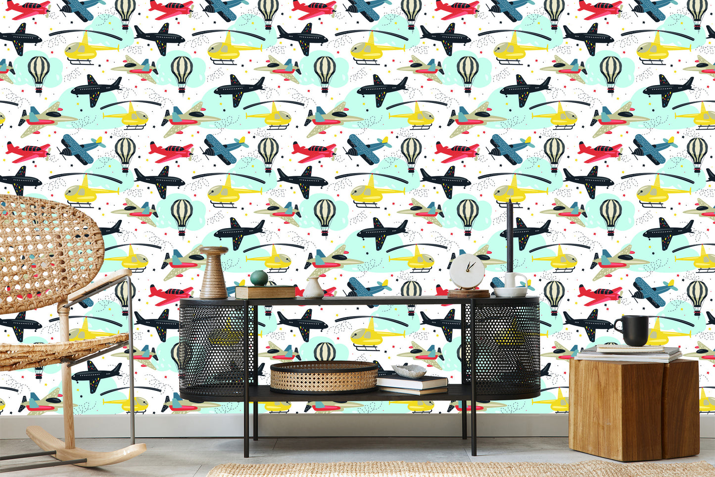 Wallpaper Airplanes, Helicopters And Balloons
