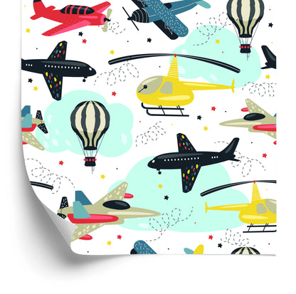 Wallpaper Airplanes, Helicopters And Balloons