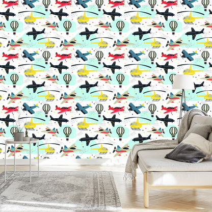 Wallpaper Airplanes, Helicopters And Balloons