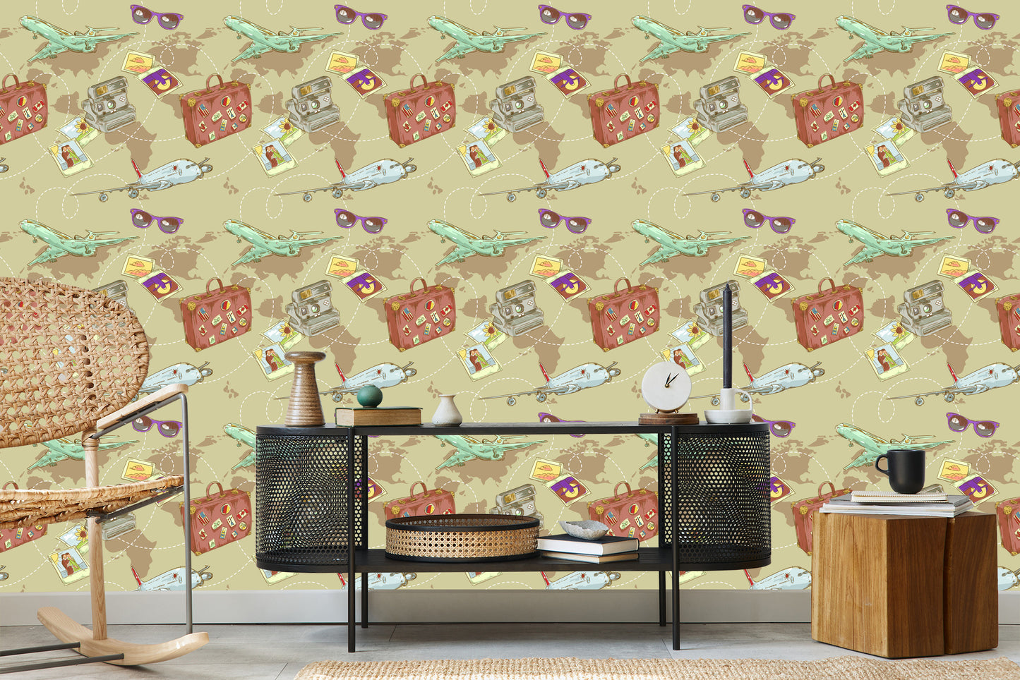 Wallpaper Airplanes On The Background Of The World Map
