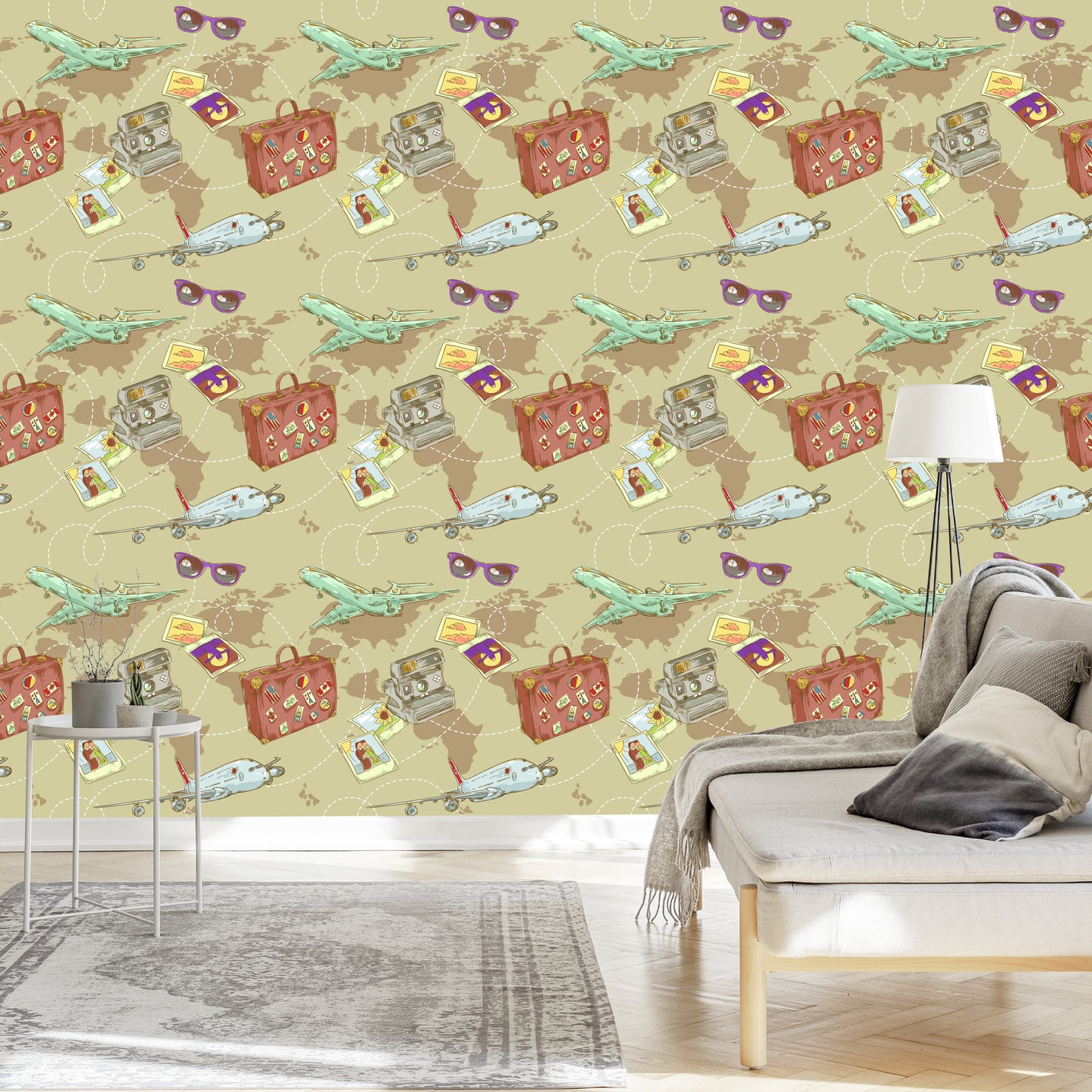 Wallpaper Airplanes On The Background Of The World Map