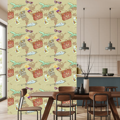 Wallpaper Airplanes On The Background Of The World Map