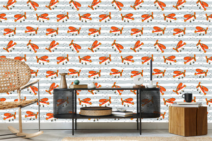 Wallpaper Fairytale Retro Airplanes