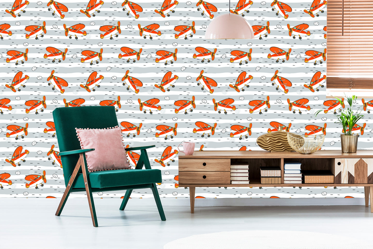 Wallpaper Fairytale Retro Airplanes