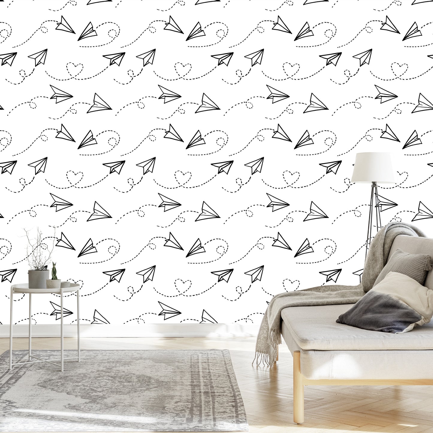 Wallpaper Paper Airplanes With Hearts