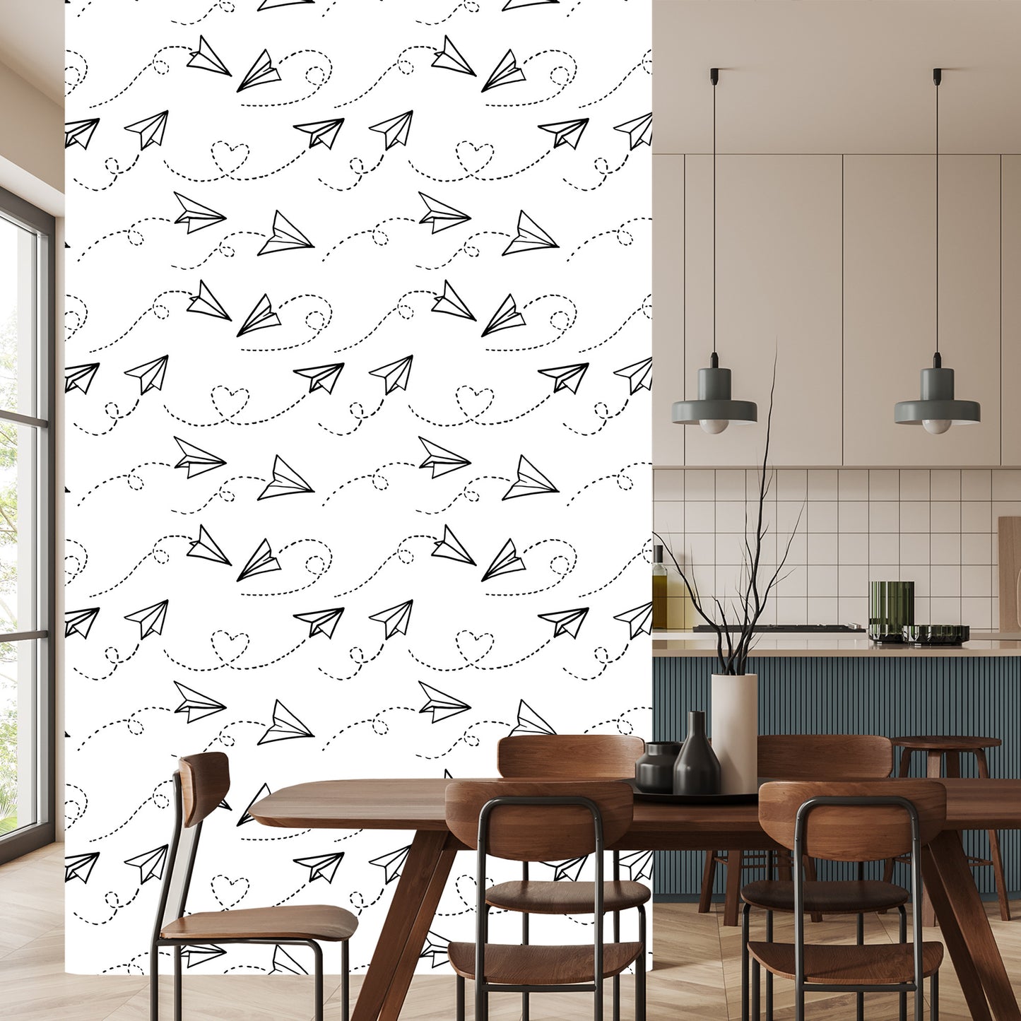 Wallpaper Paper Airplanes With Hearts