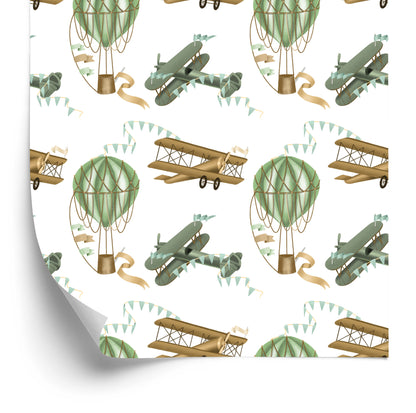 Wallpaper Retro Planes And Balloons